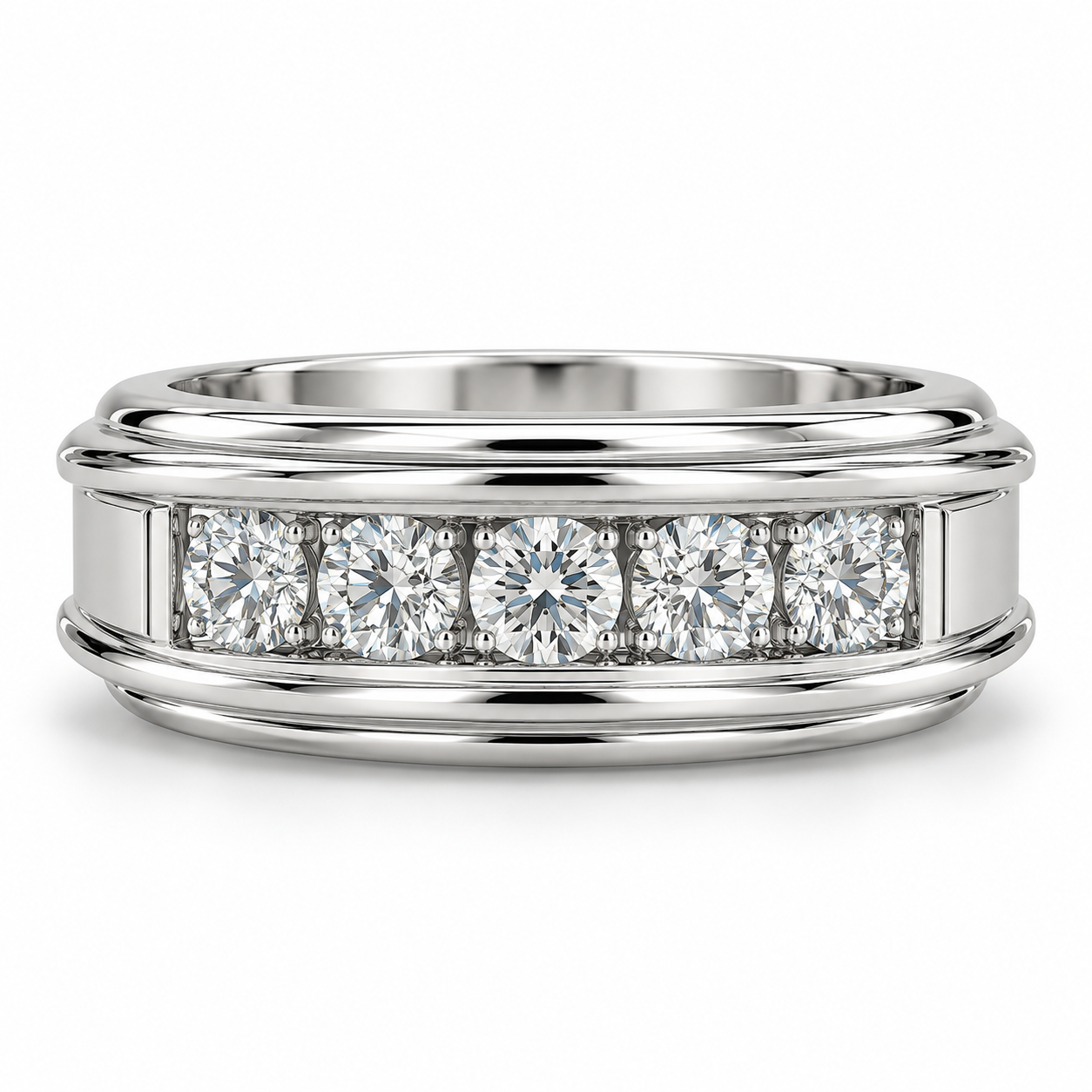 Sterling Silver Men's Ring 0.50 ct Lab Grown Diamond