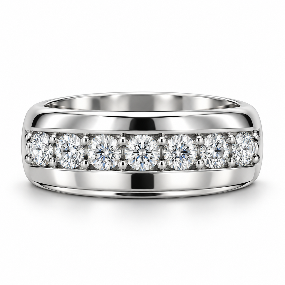 Sterling Silver Men's Ring 0.75 ct Lab Grown Diamond
