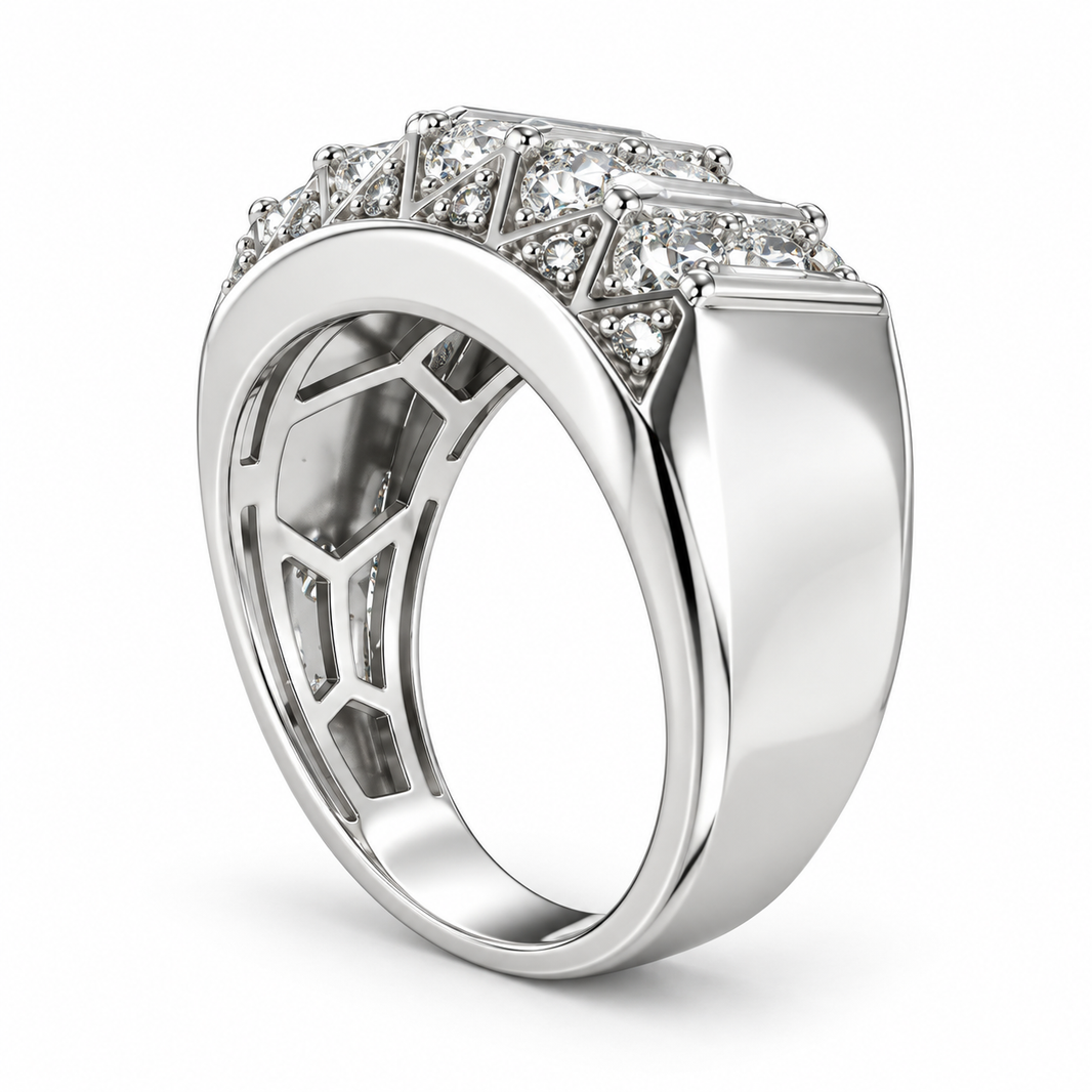 Sterling Silver Men's Ring 1.00 ct Lab Grown Diamond