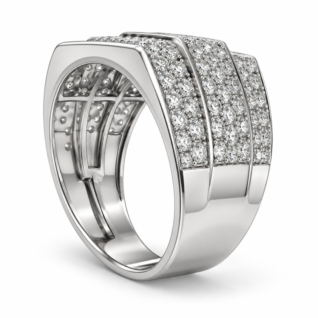 Sterling Silver Men's Ring 2.25 ct Lab Grown Diamond