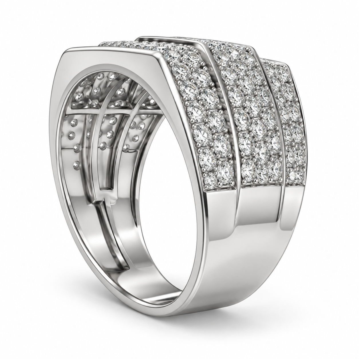 Sterling Silver Men's Ring 2.25 ct Lab Grown Diamond