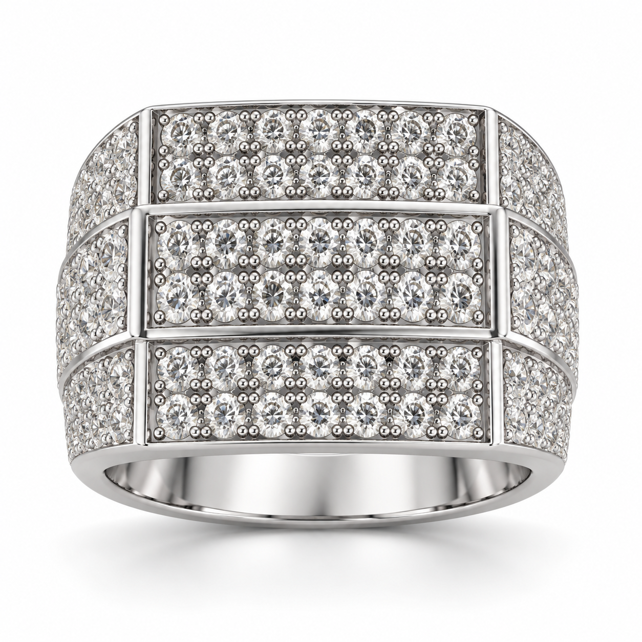 Sterling Silver Men's Ring 2.25 ct Lab Grown Diamond