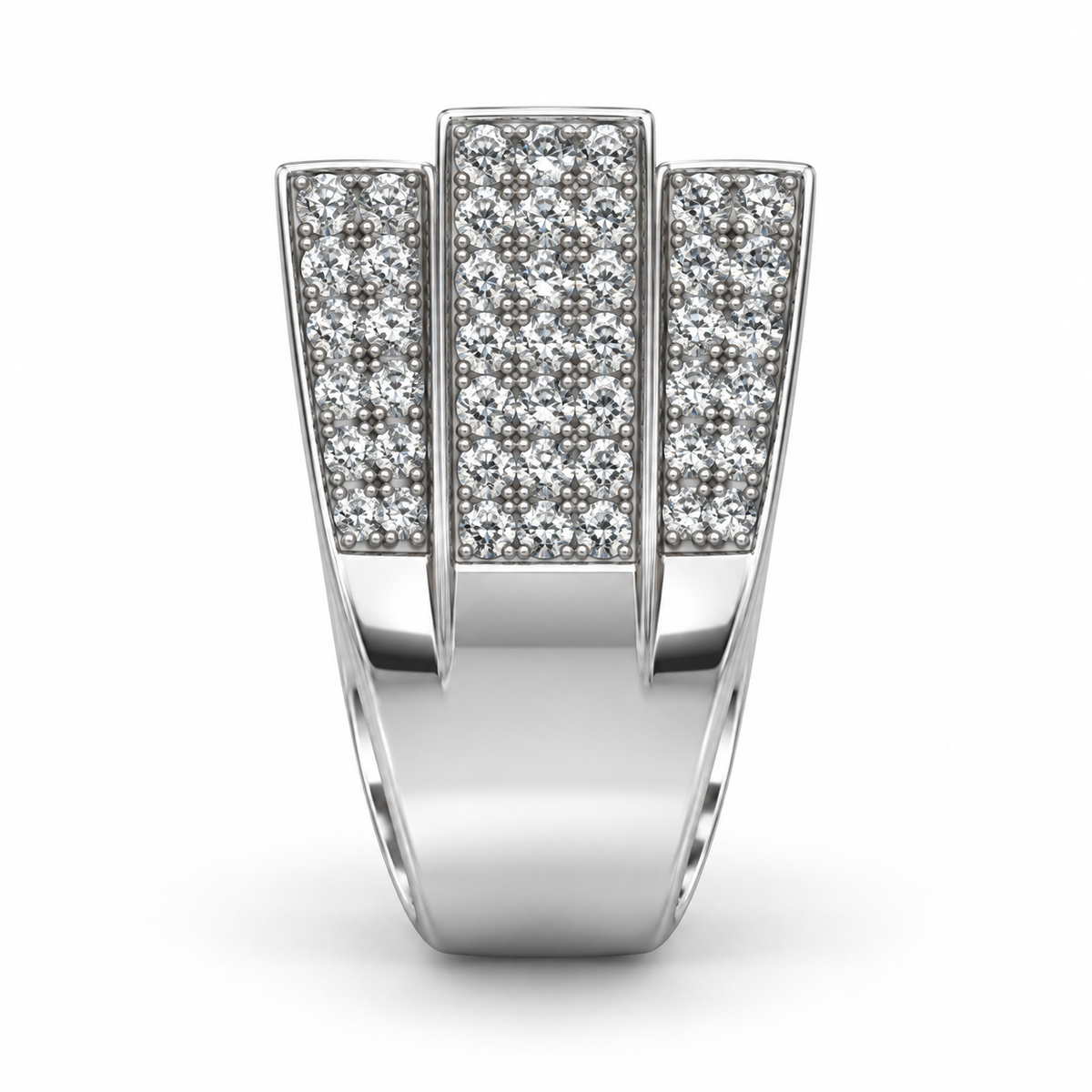 Sterling Silver Men's Ring 2.25 ct Lab Grown Diamond