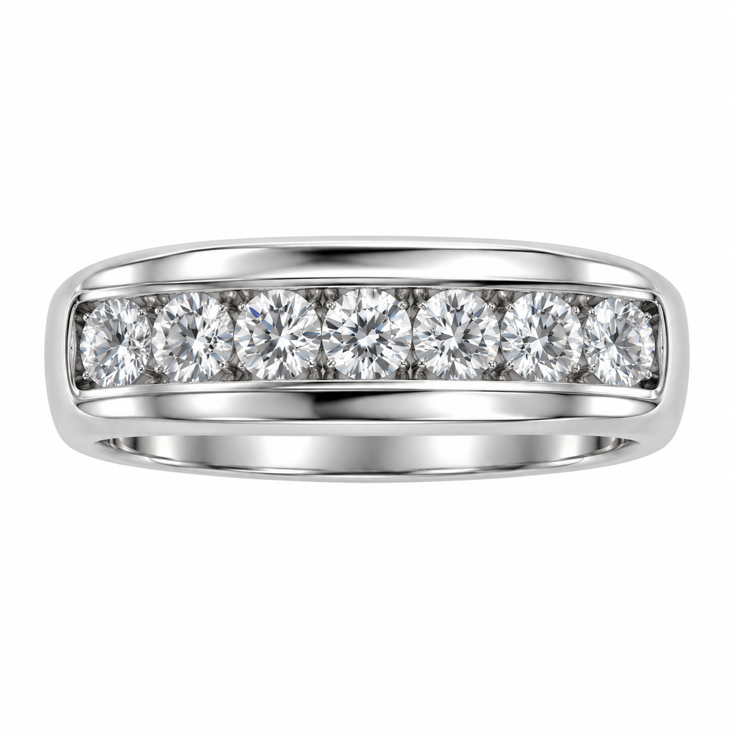 Sterling Silver Men's Band 1.00 ct Lab Grown Diamond