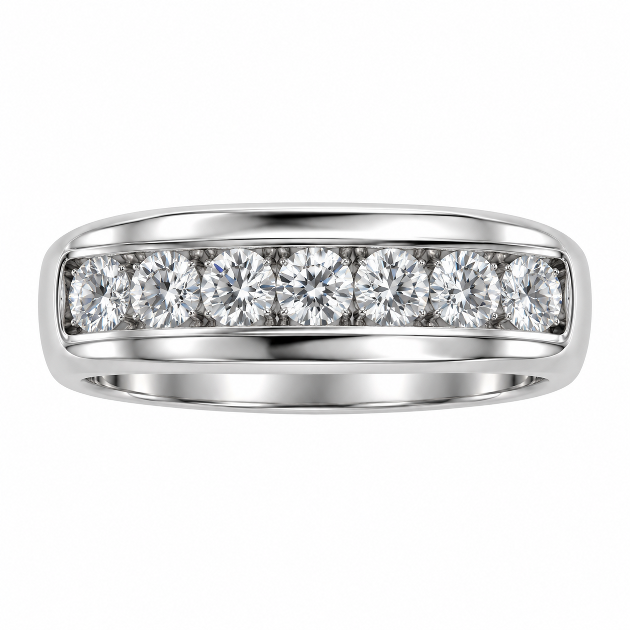 Sterling Silver Men's Band 1.00 ct Lab Grown Diamond