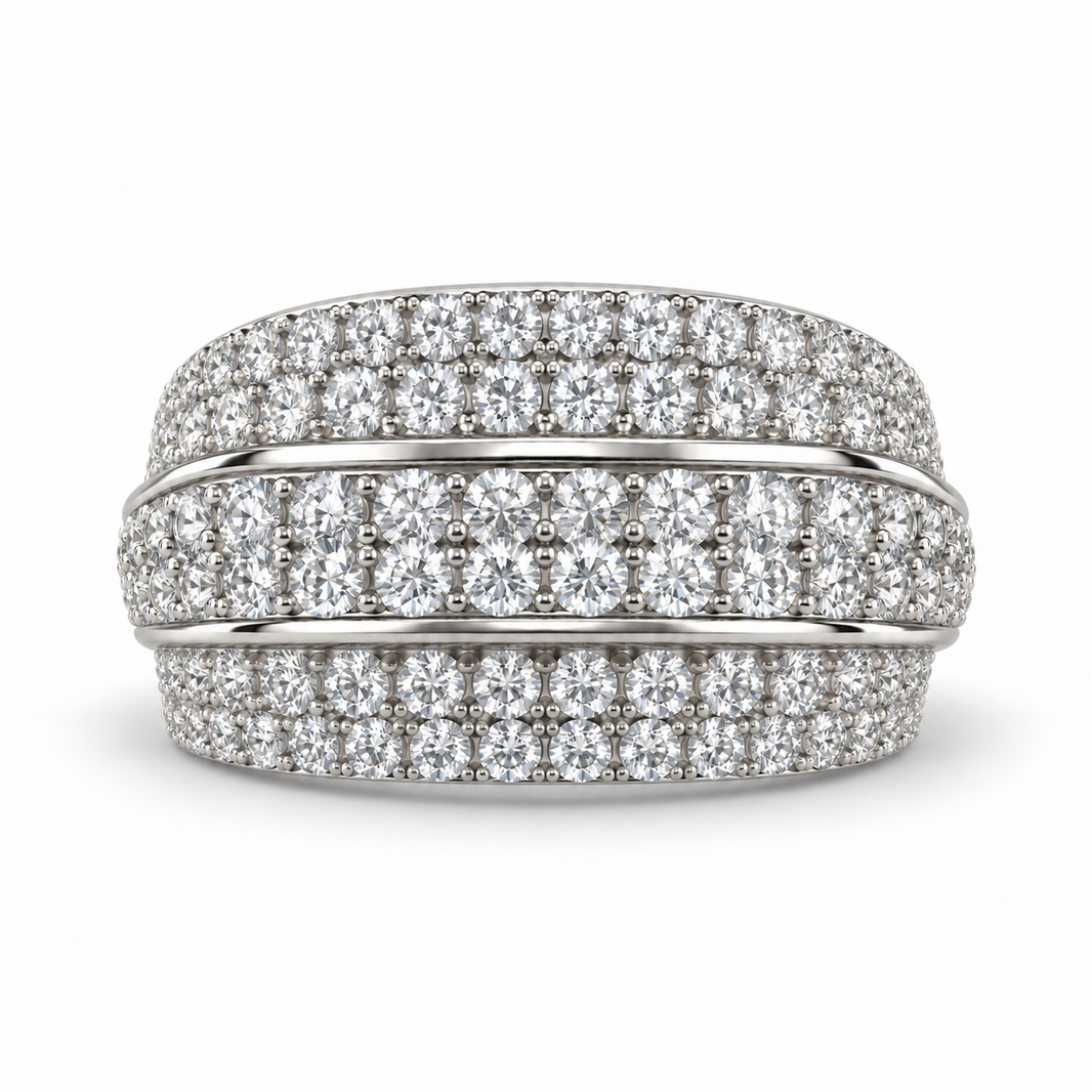 Sterling Silver Men's Ring 2.00 ct Lab Grown Diamond
