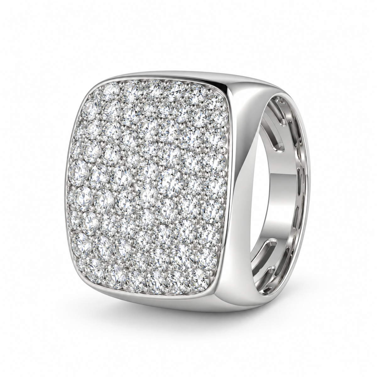 Sterling Silver Men's Ring 1.50 ct Lab Grown Diamond