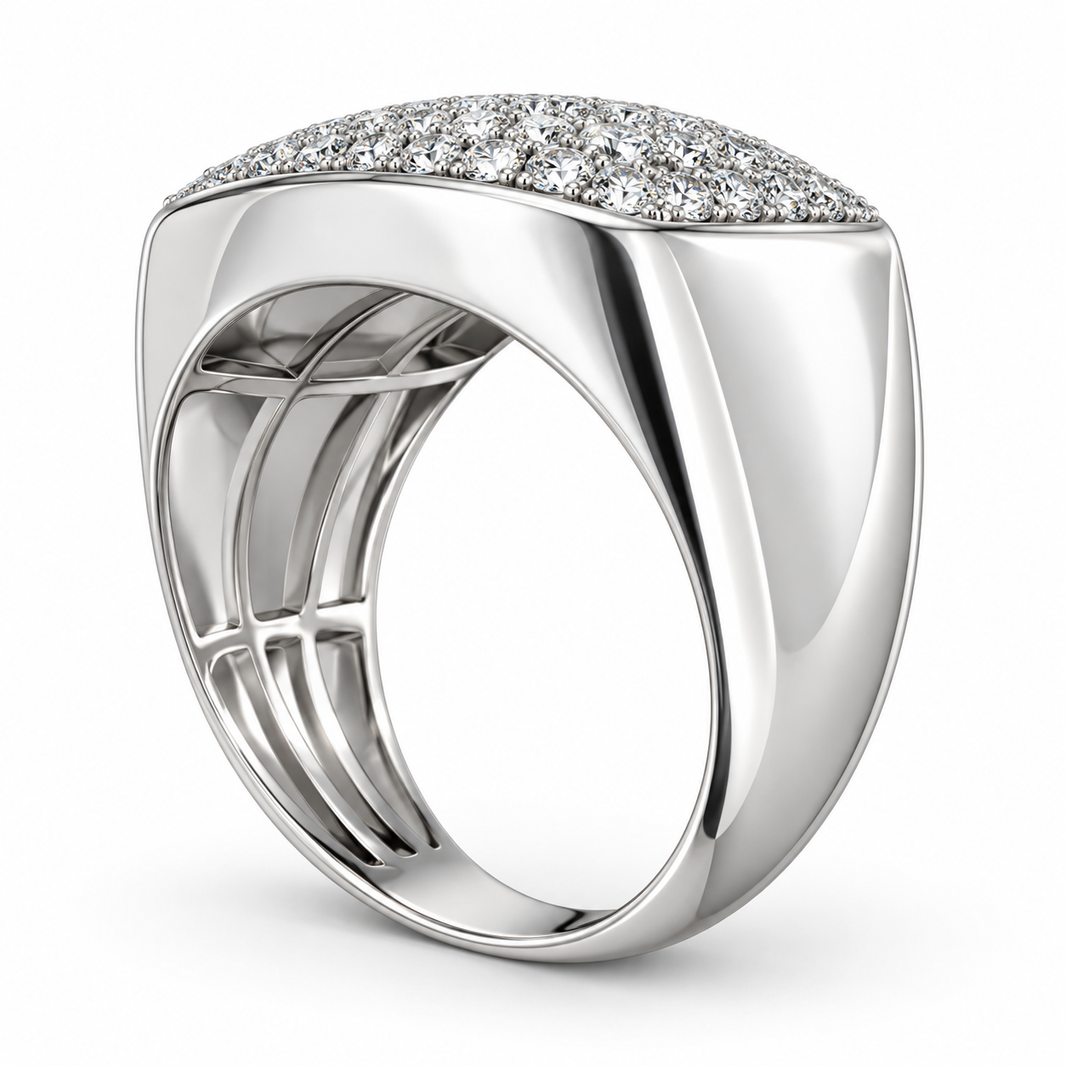 Sterling Silver Men's Ring 1.50 ct Lab Grown Diamond