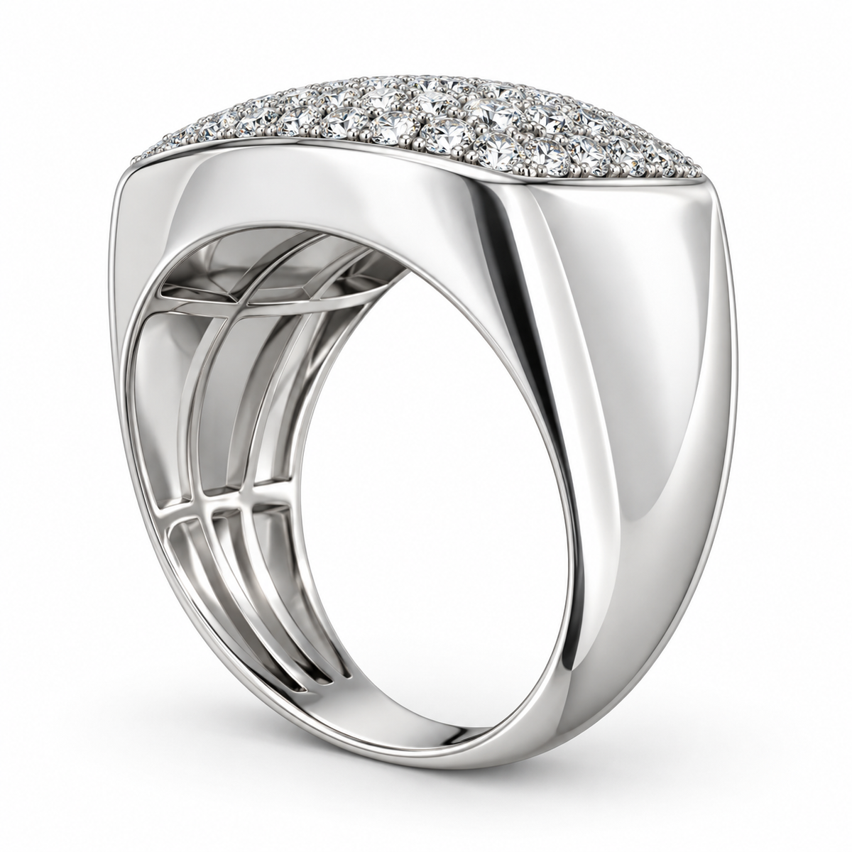 Sterling Silver Men's Ring 1.50 ct Lab Grown Diamond