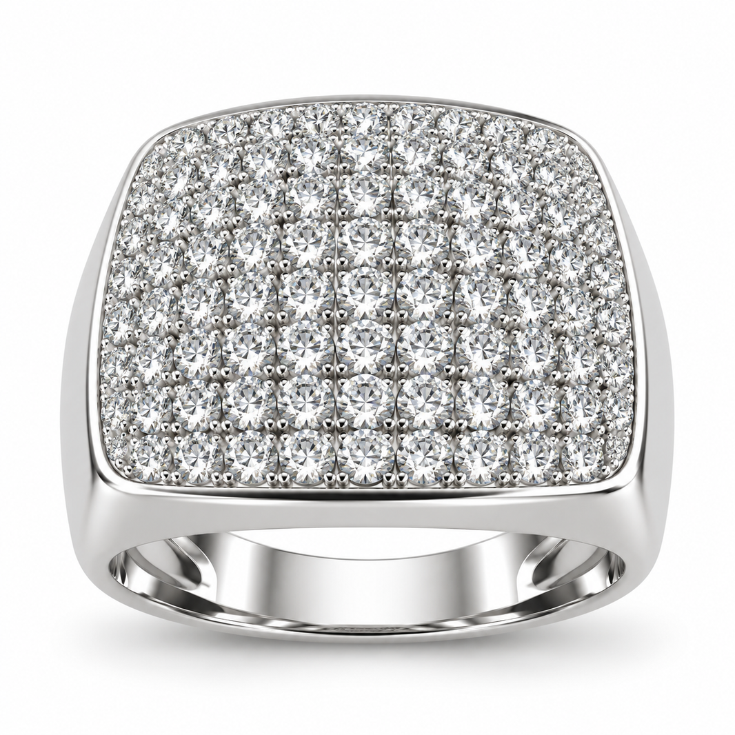 Sterling Silver Men's Ring 1.50 ct Lab Grown Diamond