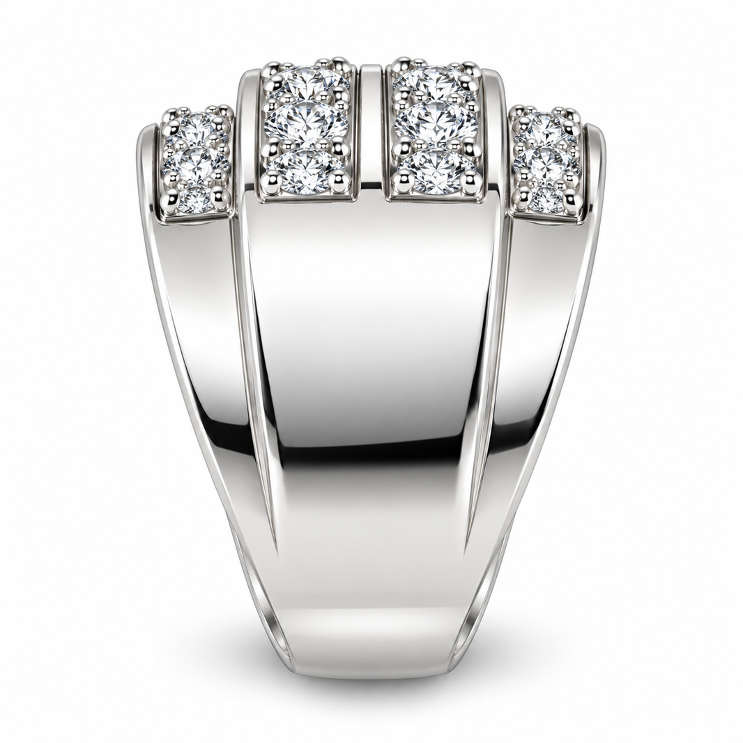 Sterling Silver Men's Ring 2.00 ct Lab Grown Diamond