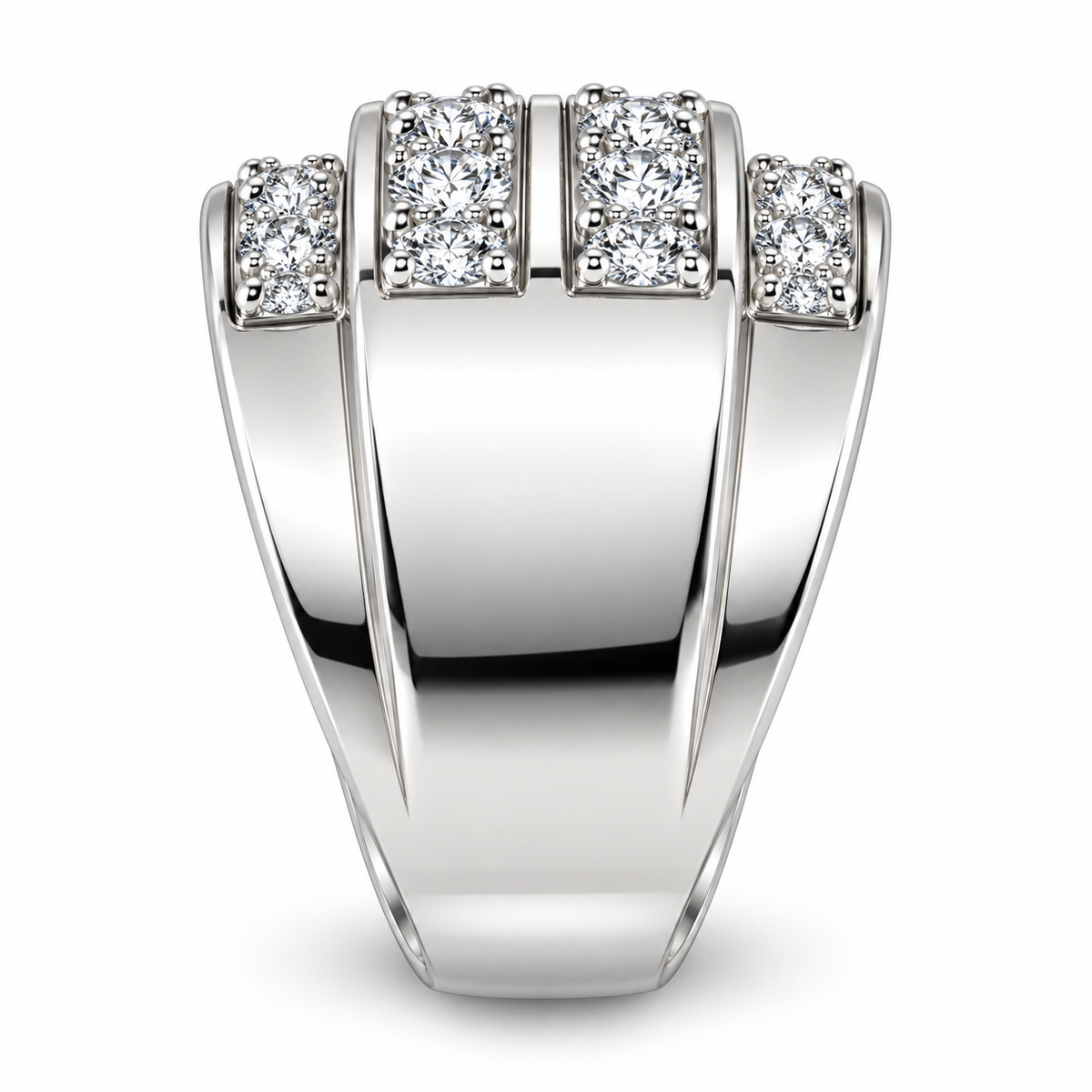 Sterling Silver Men's Ring 2.00 ct Lab Grown Diamond