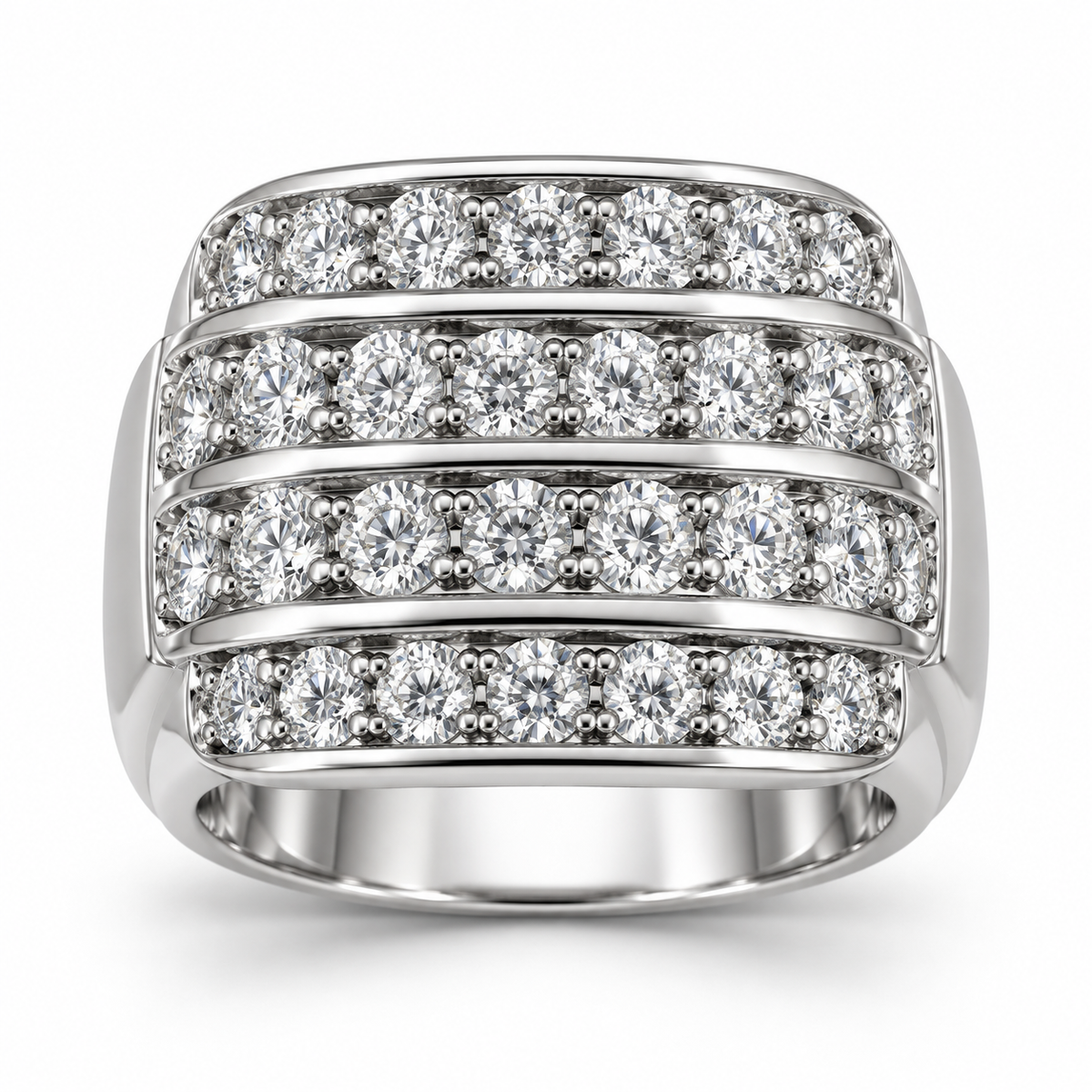 Sterling Silver Men's Ring 2.00 ct Lab Grown Diamond