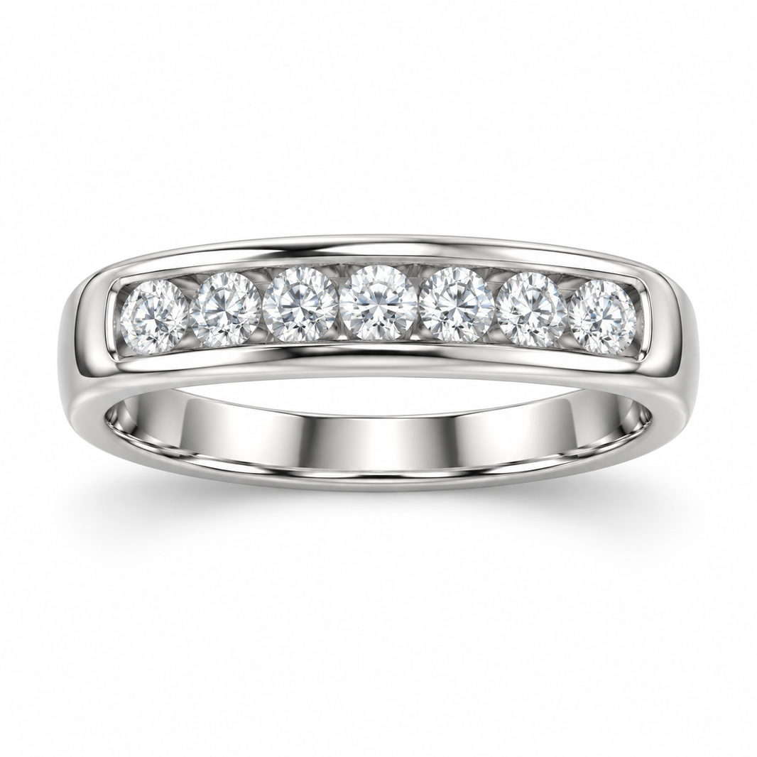 Sterling Silver Men's Band 0.50 ct Lab Grown Diamond
