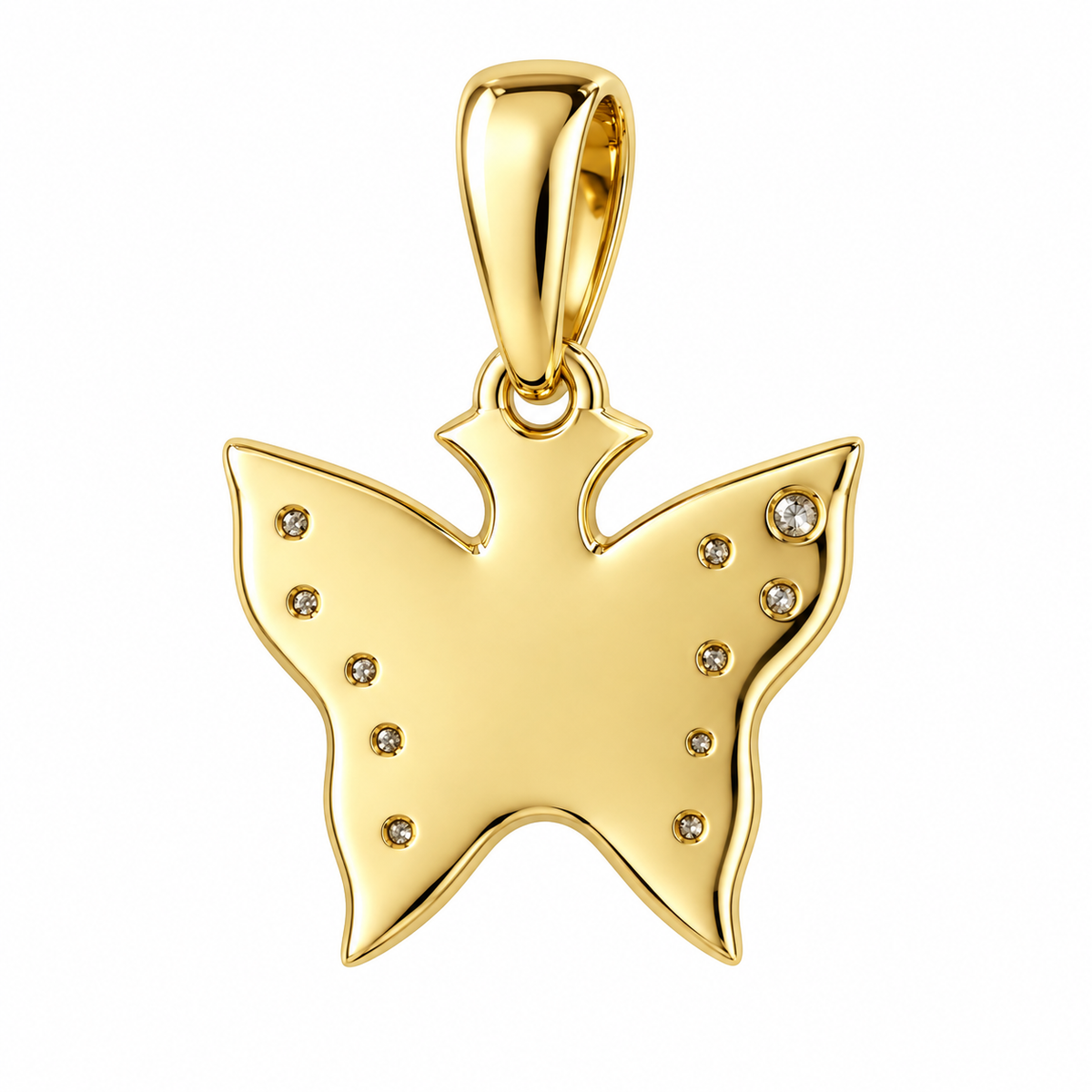 10K Yellow Gold Butterfly Charm 0.05 ct Natural Diamond