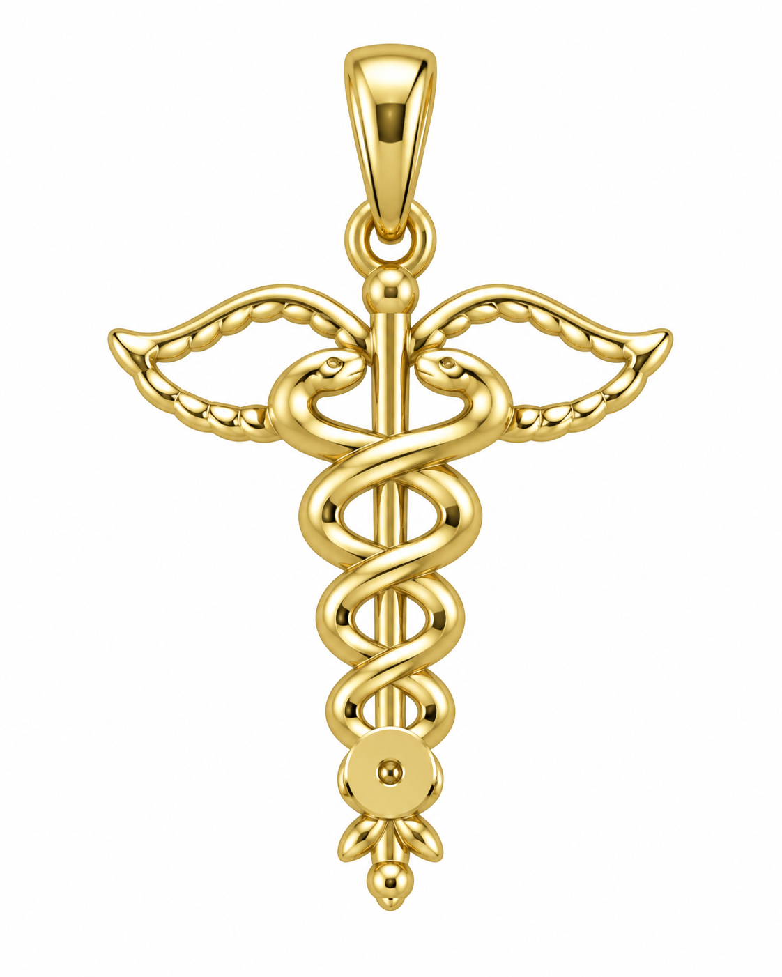 10K Yellow Gold Nurse Lamp Charm 0.13 ct Natural Diamond