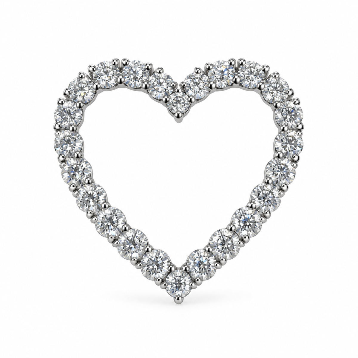 14K White Gold Heart Charm Slider 1.00 ct Lab Grown Diamond