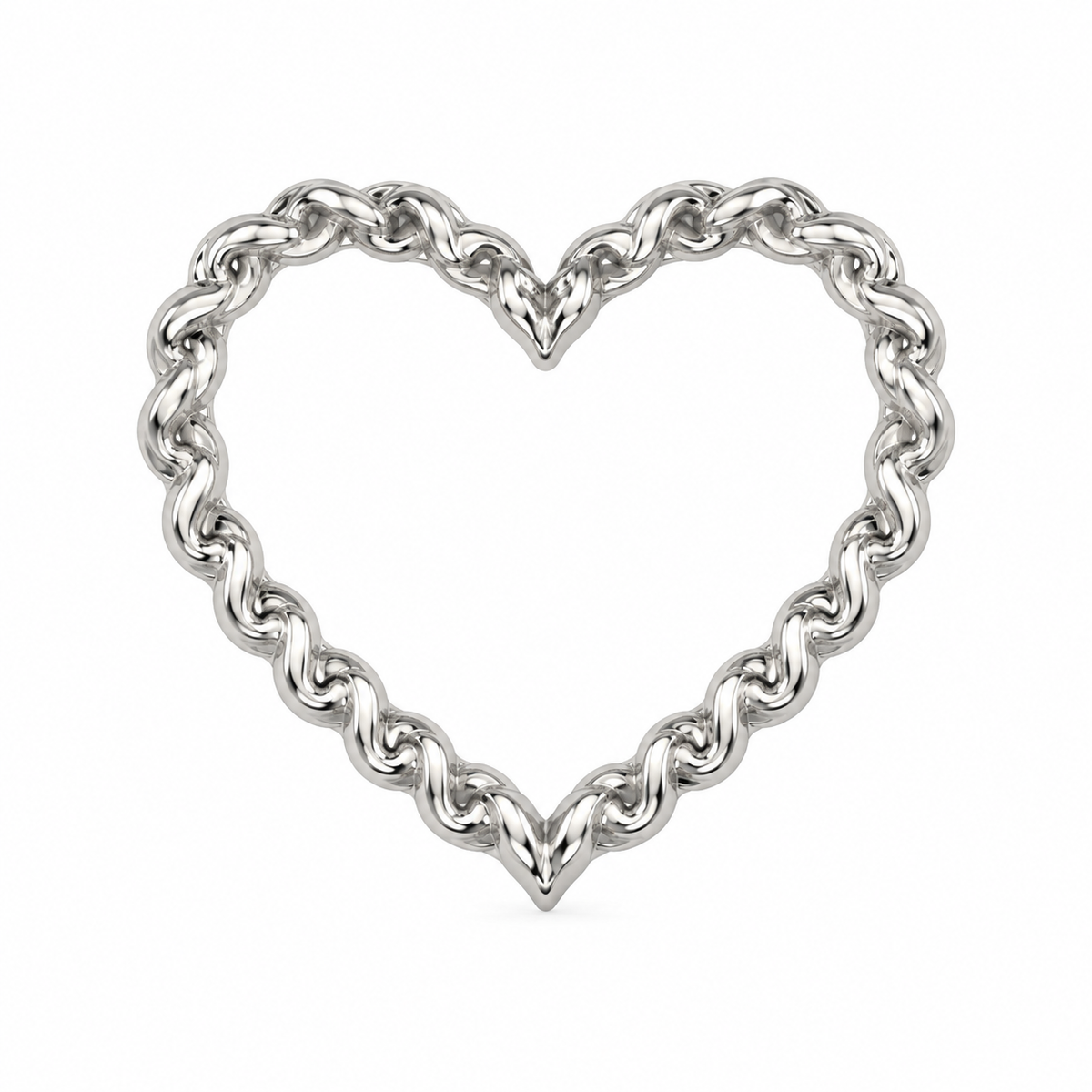 14K White Gold Heart Charm Slider 1.00 ct Lab Grown Diamond