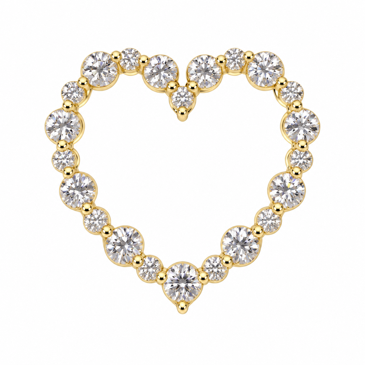 14K Yellow Gold Heart Charm 1.00 ct Lab Grown Diamond