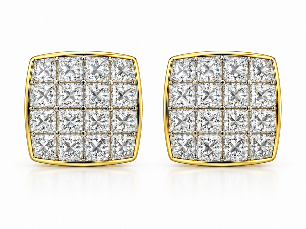 14K Yellow Gold Earrings 1.00 ct Natural Diamond