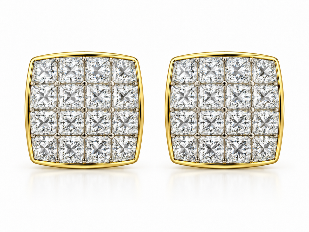 14K Yellow Gold Earrings 1.00 ct Natural Diamond