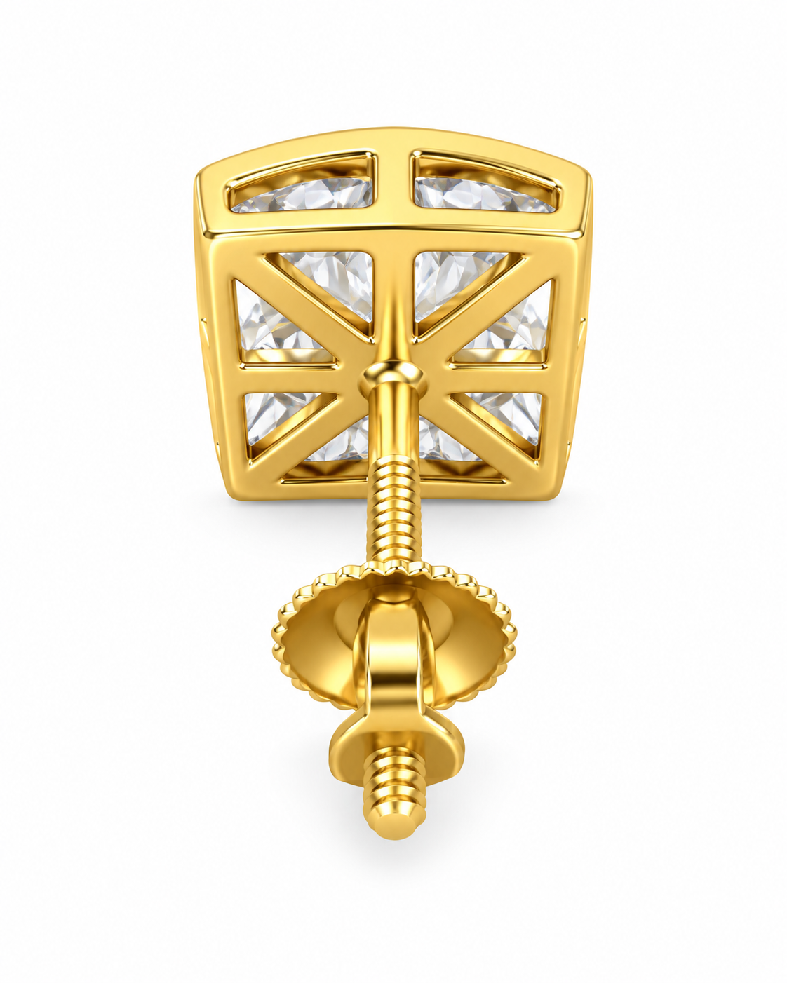 14K Yellow Gold Earrings 1.00 ct Natural Diamond