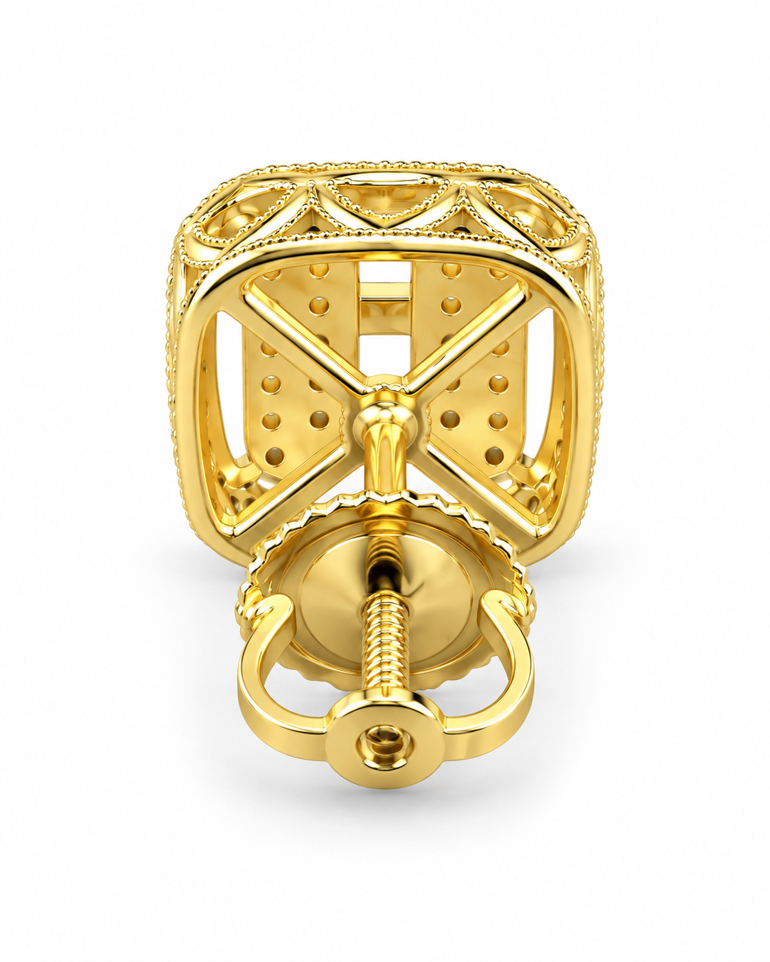 10K Yellow Gold Earrings 0.65 ct Natural Diamond