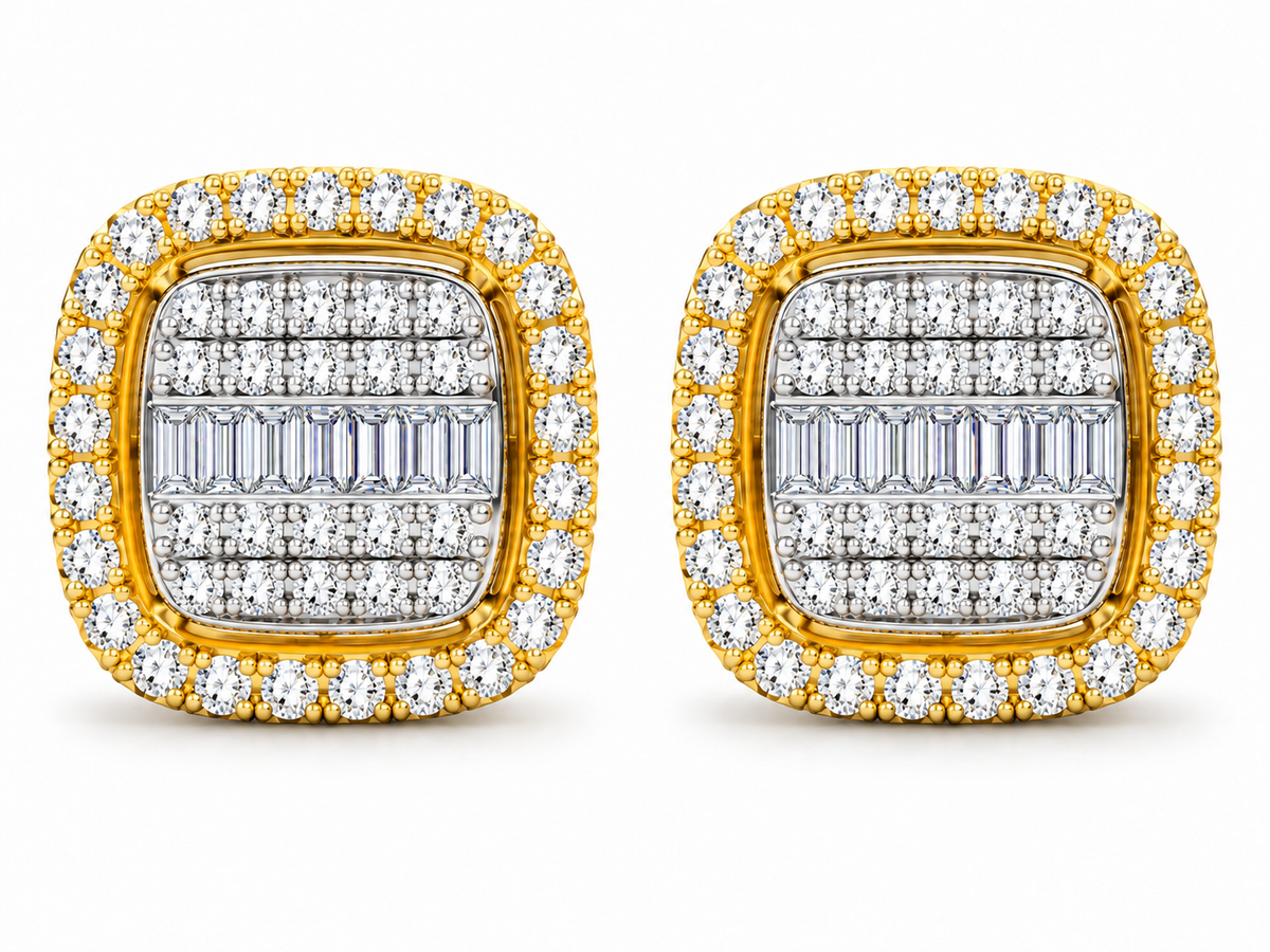 10K Yellow Gold Earrings 0.65 ct Natural Diamond