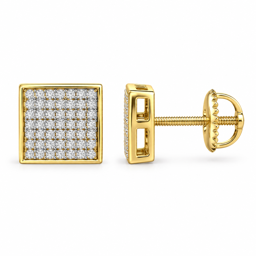 10K Yellow Gold Earrings 0.25 ct Natural Diamond