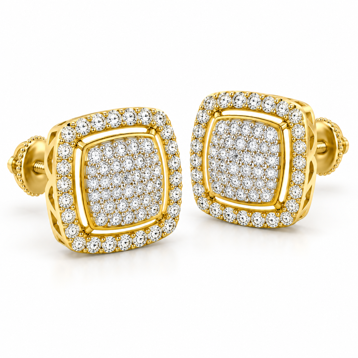 10K Yellow Gold Earrings 0.50 ct Natural Diamond