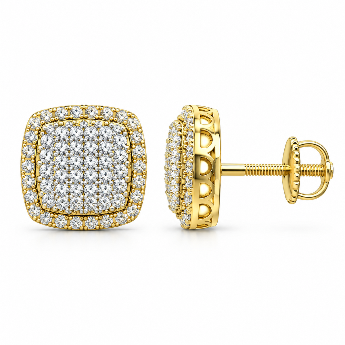 10K Yellow Gold Earrings 0.50 ct Natural Diamond