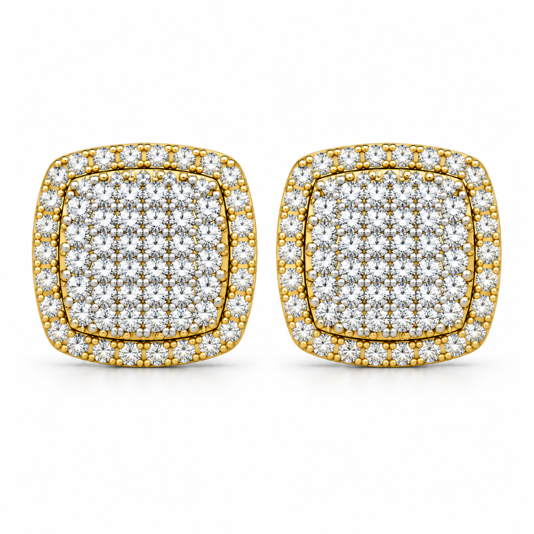 10K Yellow Gold Earrings 0.50 ct Natural Diamond