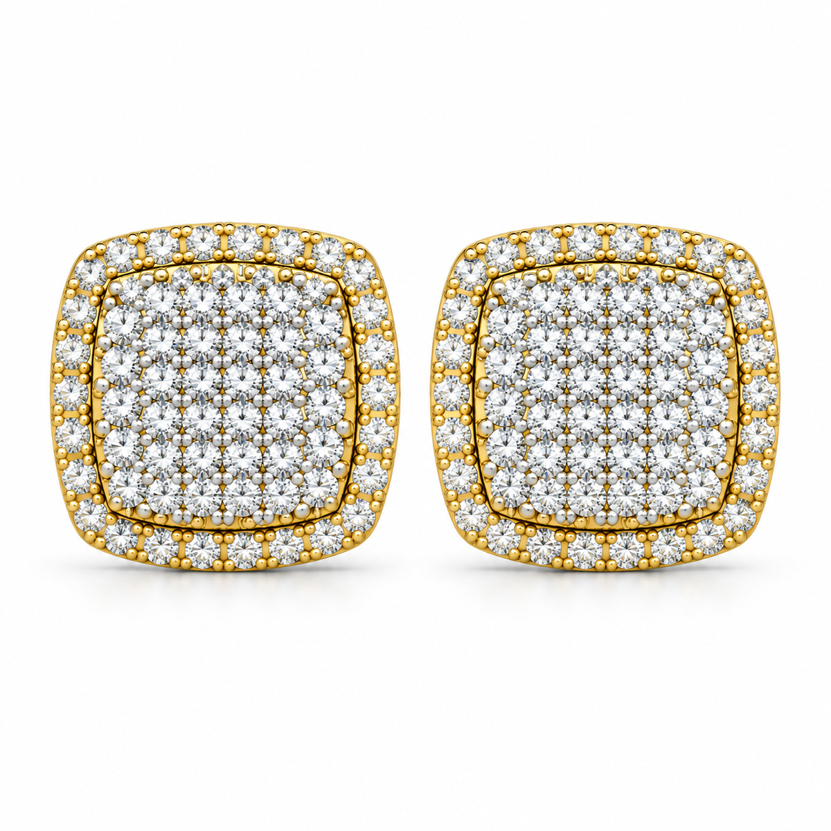 10K Yellow Gold Earrings 0.50 ct Natural Diamond