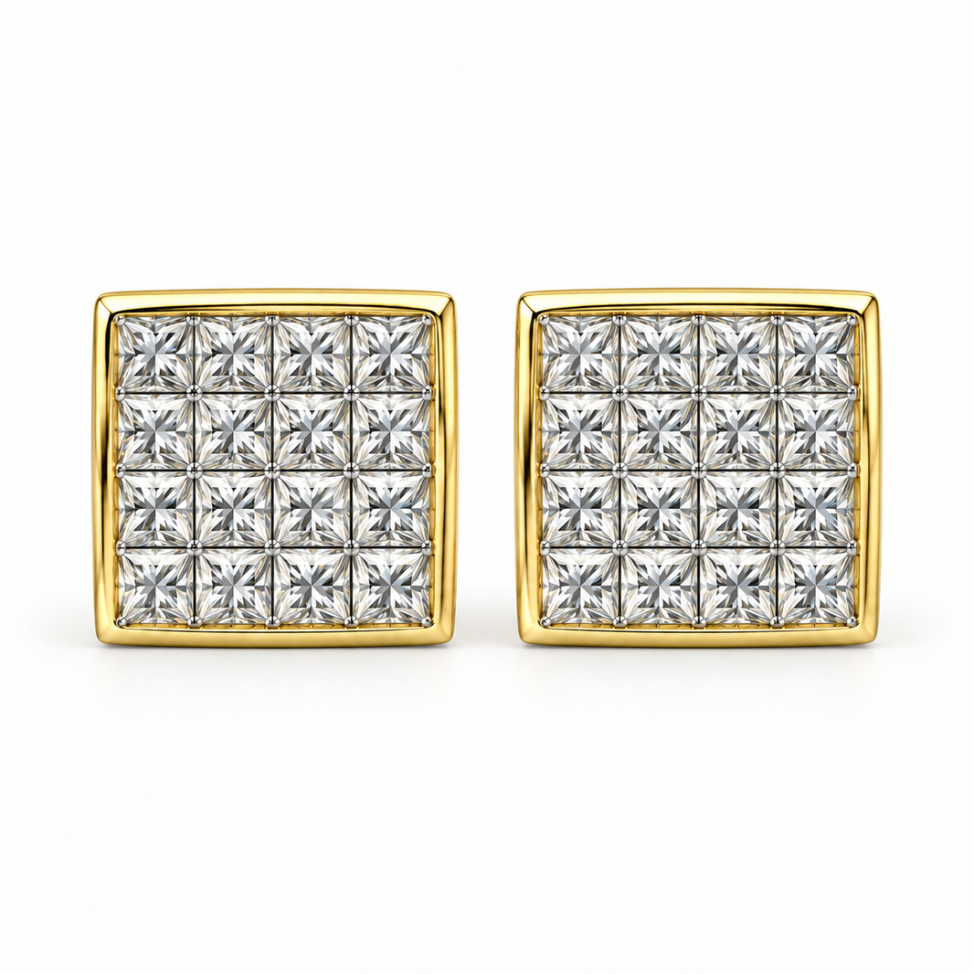 14K Yellow Gold Earrings 0.75 ct Natural Diamond