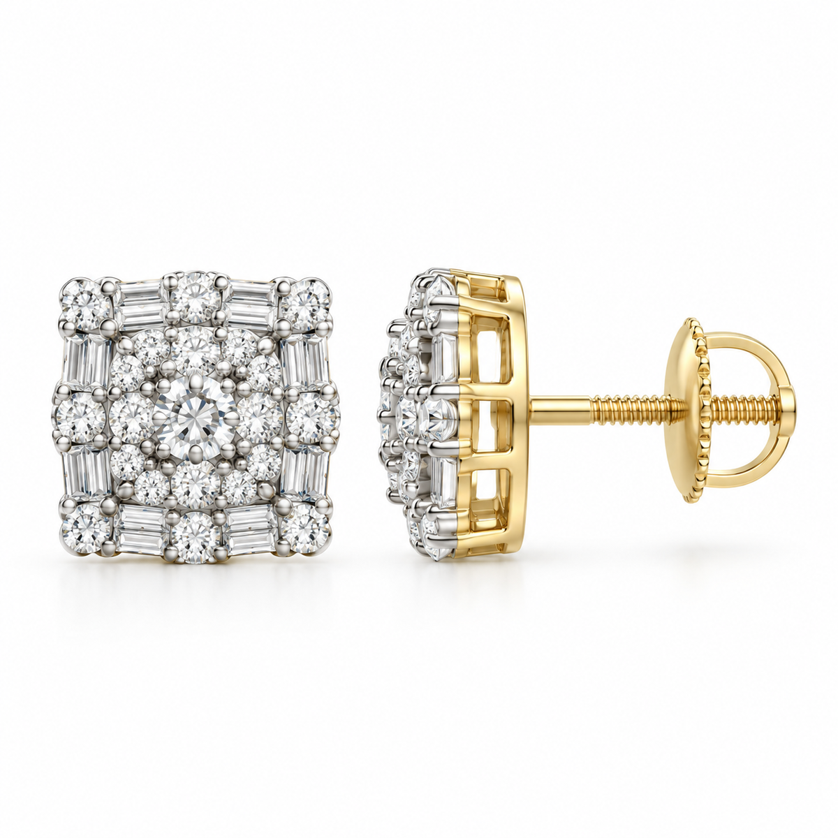 10K Yellow Gold Earrings 0.46 ct Natural Diamond