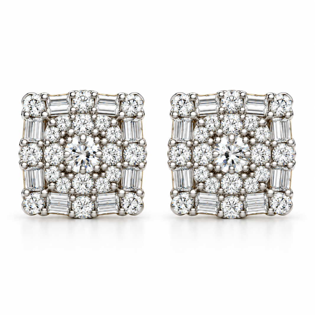 10K Yellow Gold Earrings 0.46 ct Natural Diamond