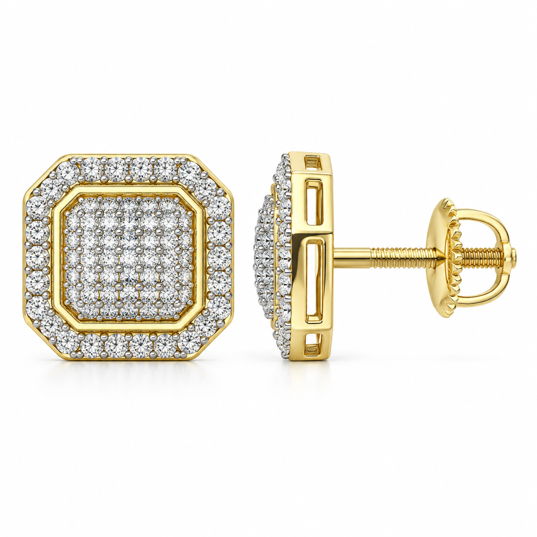 10K Yellow Gold Earrings 0.26 ct Natural Diamond