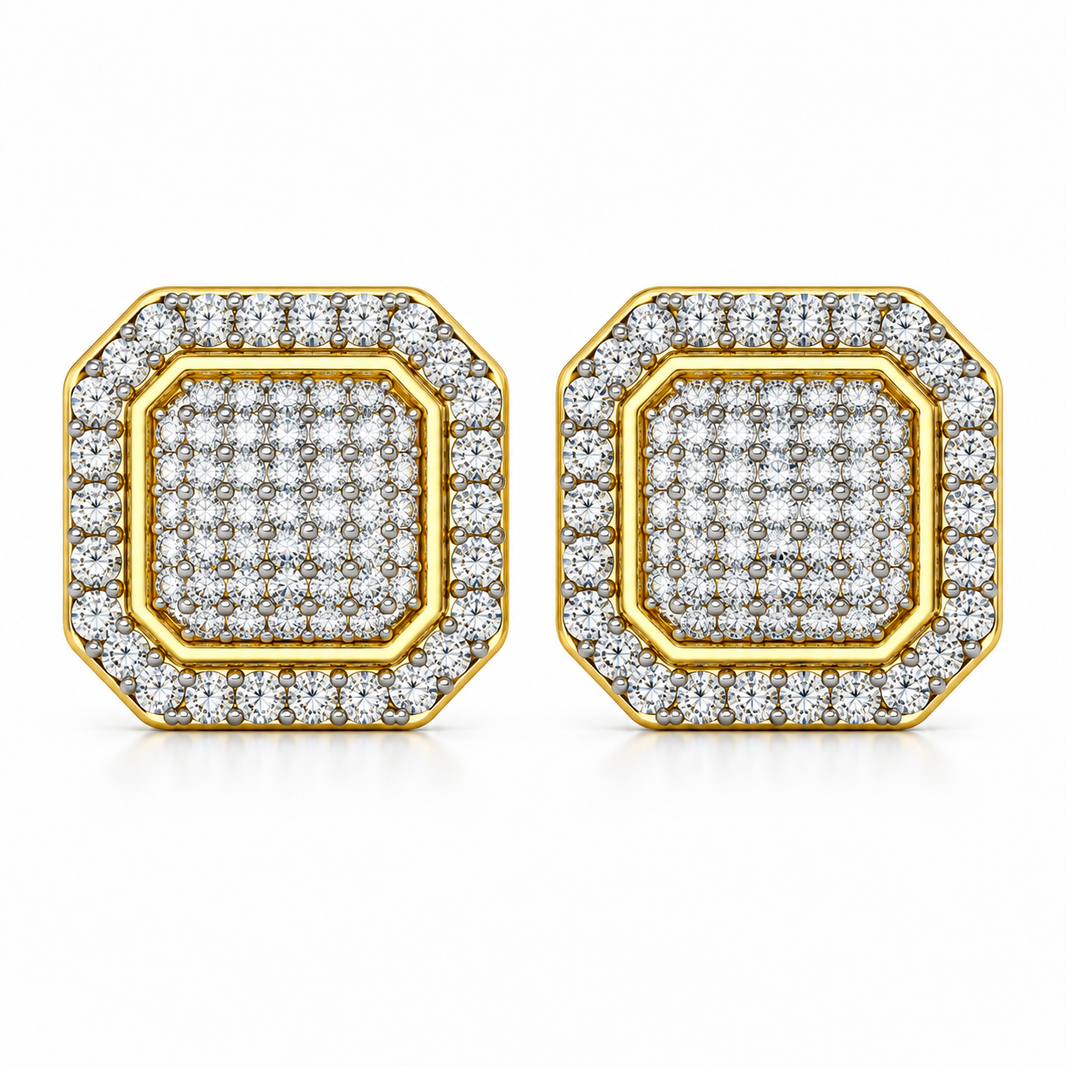 10K Yellow Gold Earrings 0.26 ct Natural Diamond