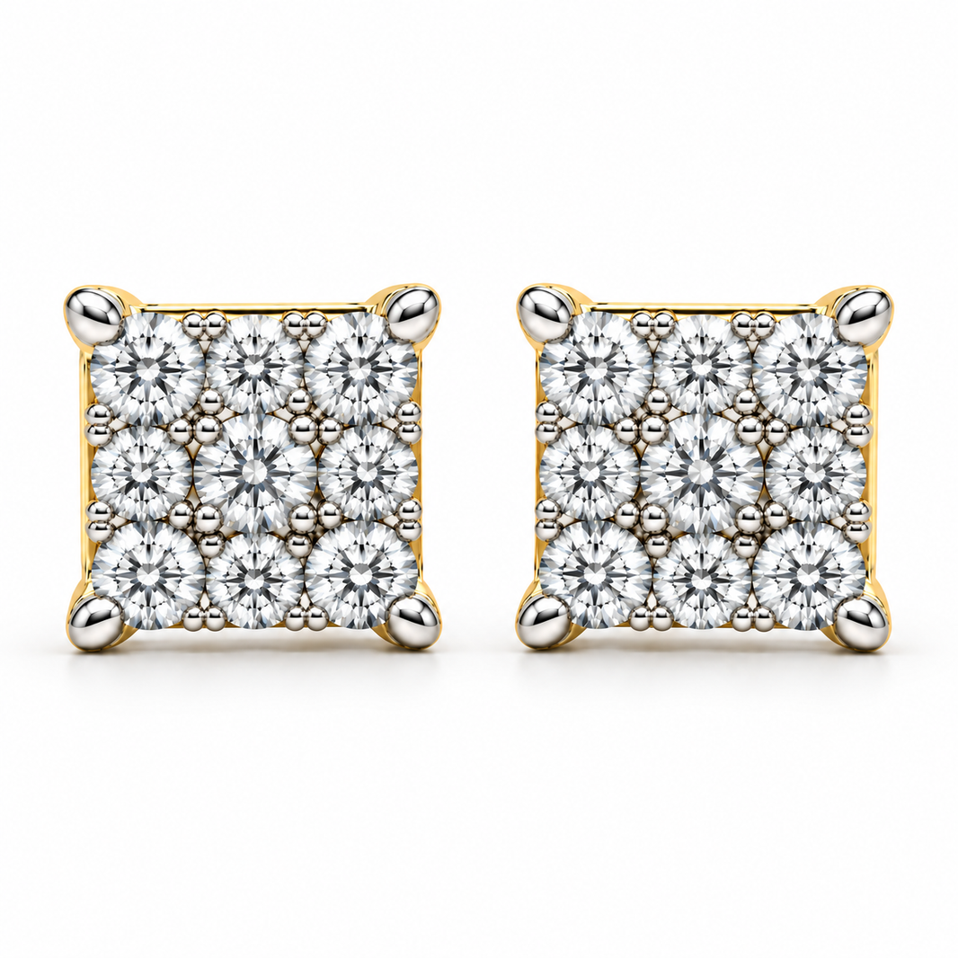10K Yellow Gold Women's Earrings 0.25 ct Natural Diamond