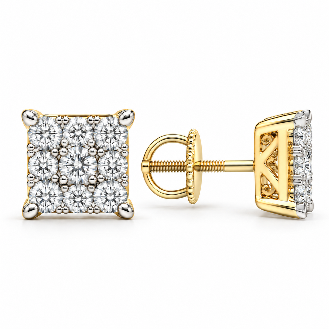 10K Yellow Gold Women's Earrings 0.25 ct Natural Diamond