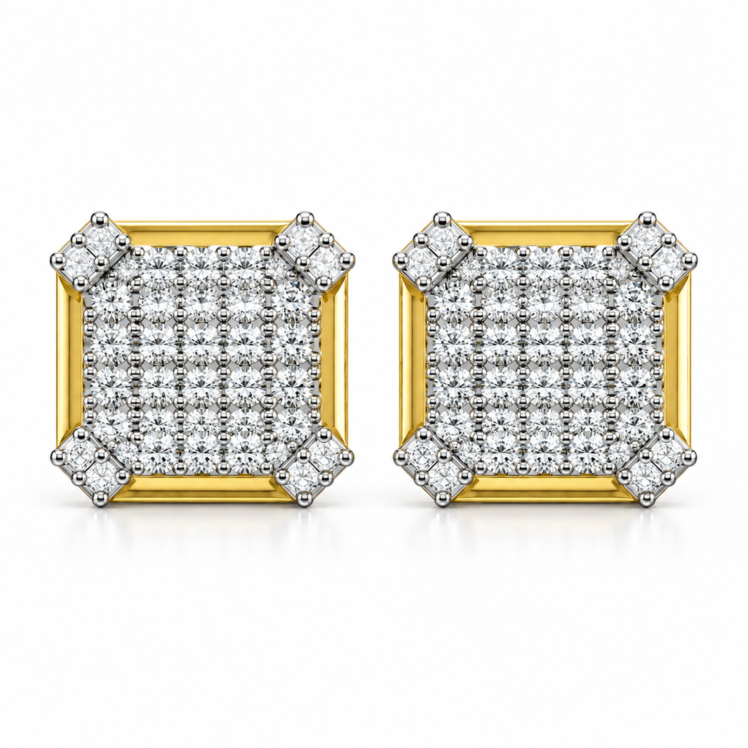 10K Yellow Gold Earrings 0.21 ct Natural Diamond