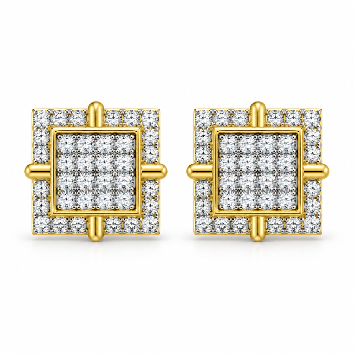 10K Yellow Gold Earrings 0.14 ct Natural Diamond