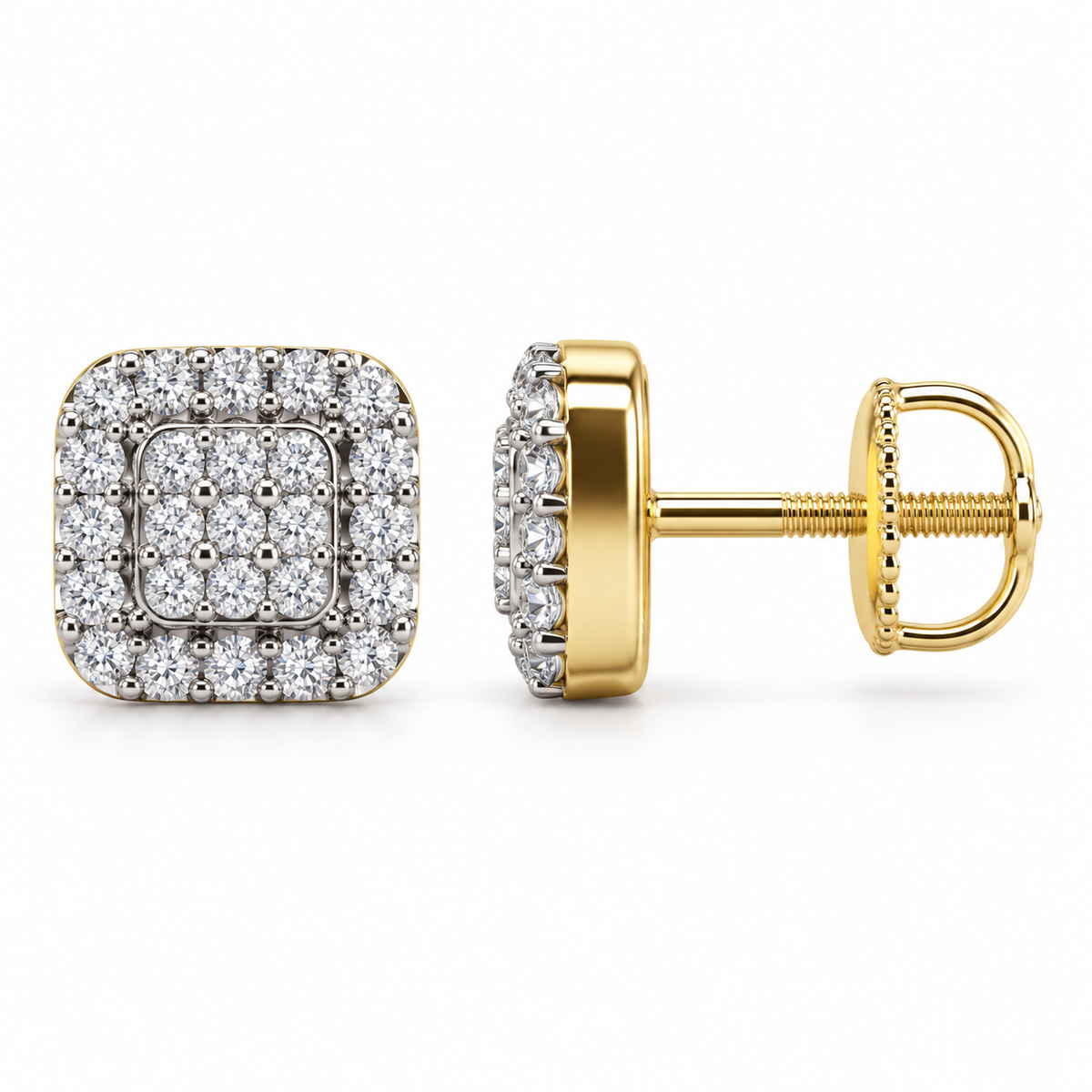 10K Yellow Gold Earrings 0.27 ct Natural Diamond