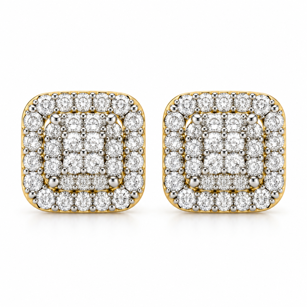 10K Yellow Gold Earrings 0.27 ct Natural Diamond