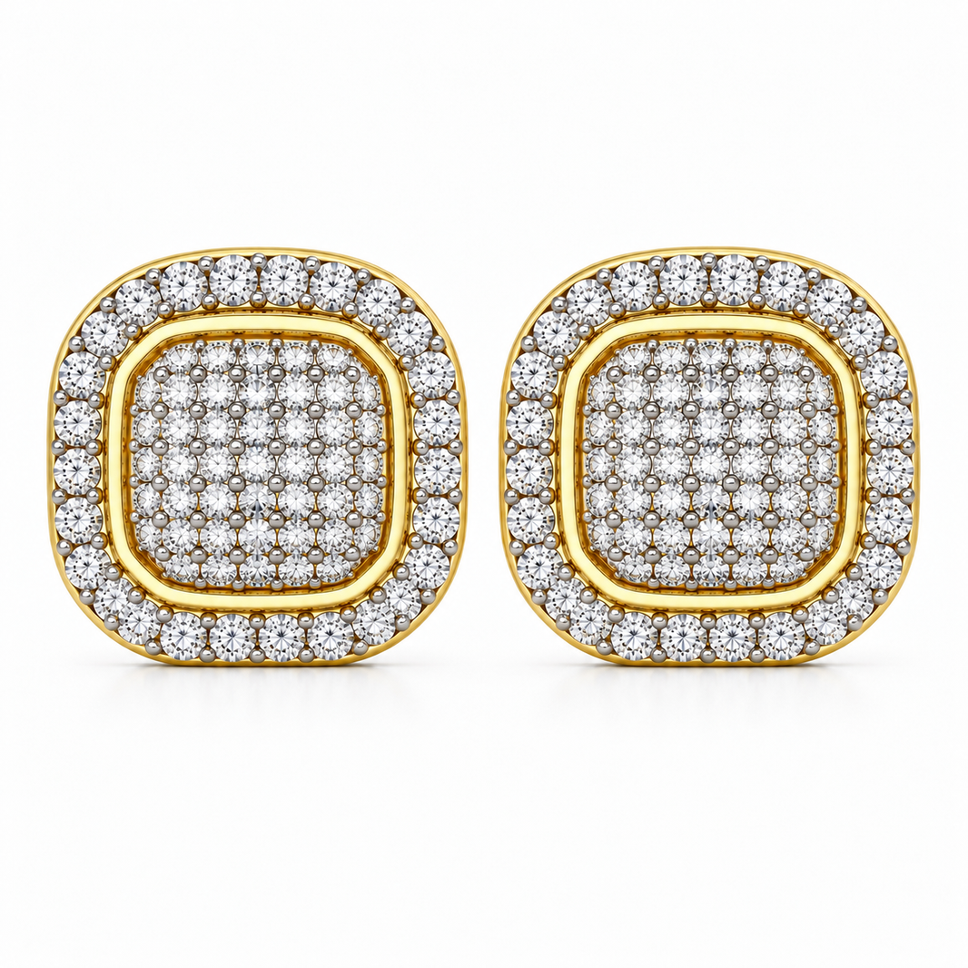 10K Yellow Gold Earrings 0.16 ct Natural Diamond