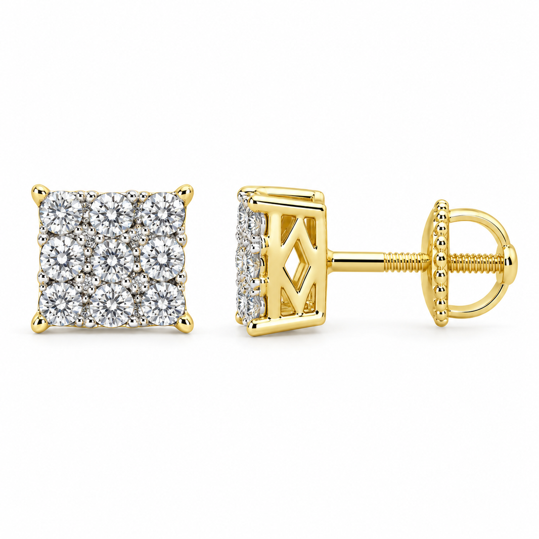 10K Yellow Gold Earrings 0.25 ct Natural Diamond