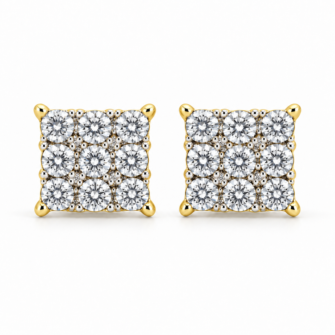 10K Yellow Gold Earrings 0.25 ct Natural Diamond