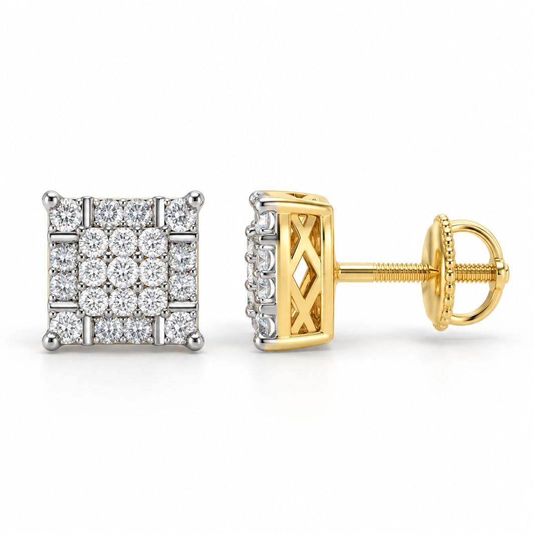 10K Yellow Gold Earrings 0.25 ct Natural Diamond