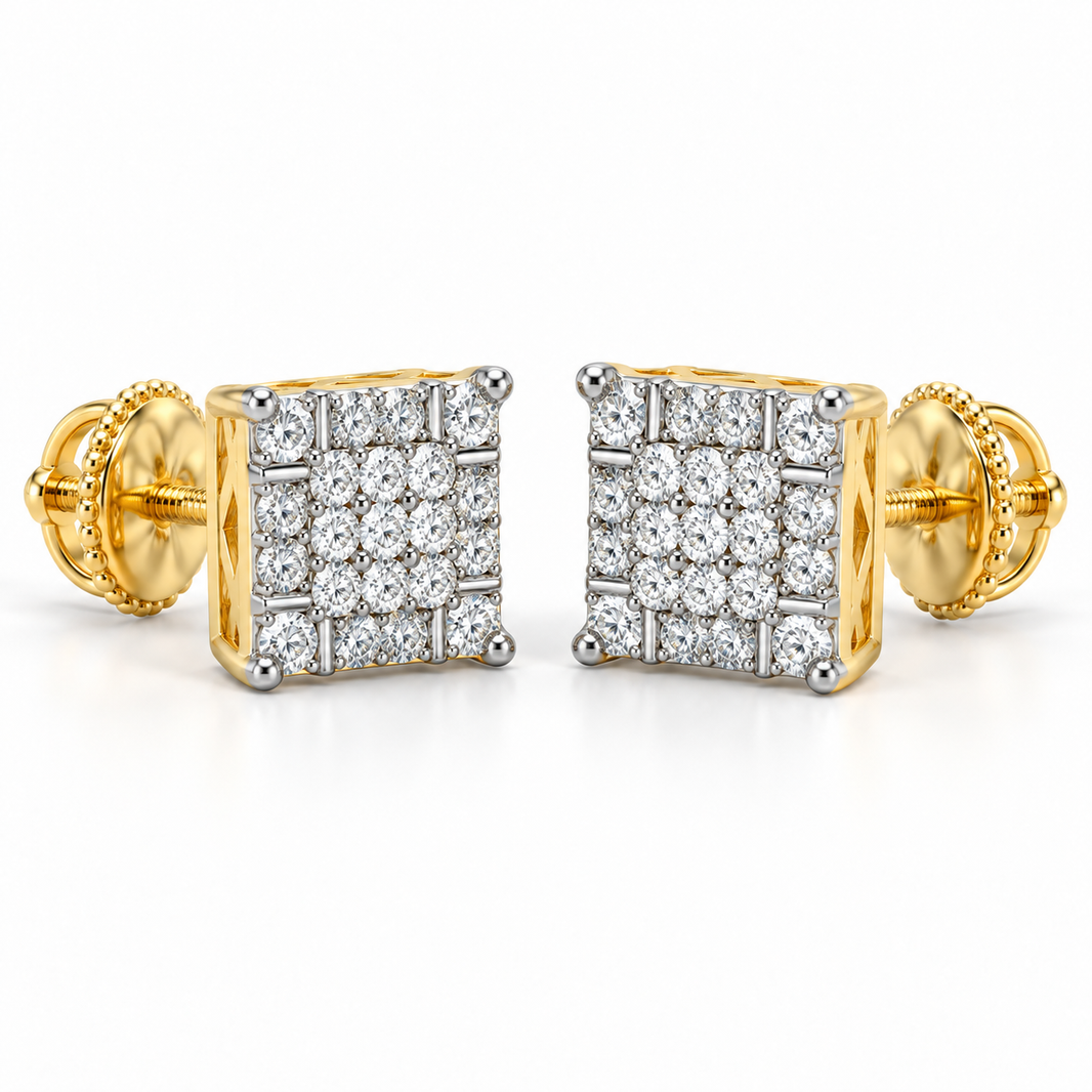 10K Yellow Gold Earrings 0.25 ct Natural Diamond