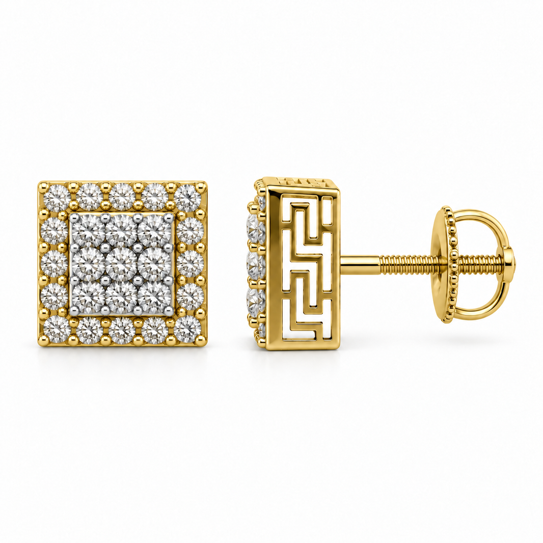 10K Yellow Gold Earrings 0.25 ct Natural Diamond